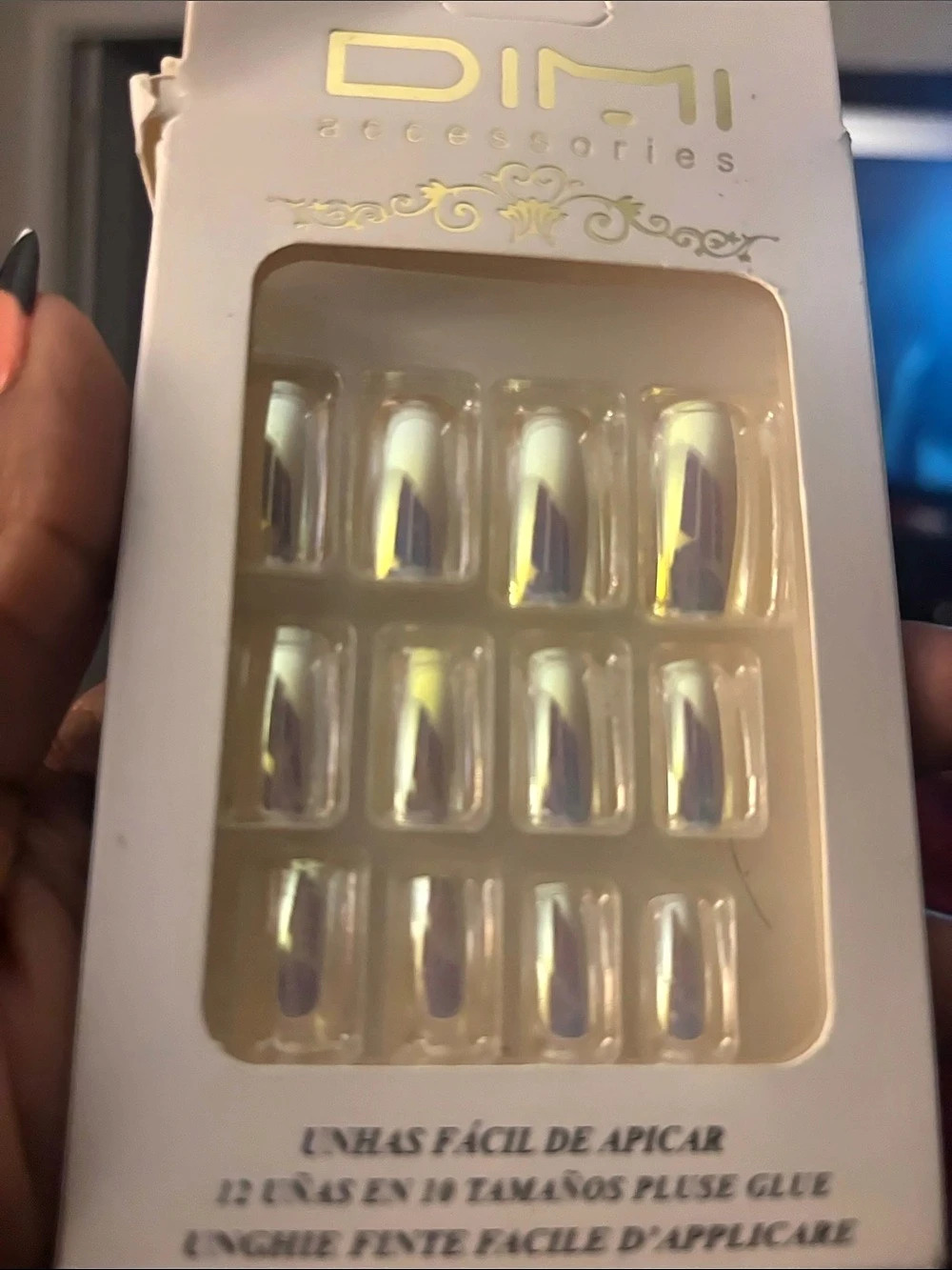 DII Press-On Nails Clear & Purple NWT